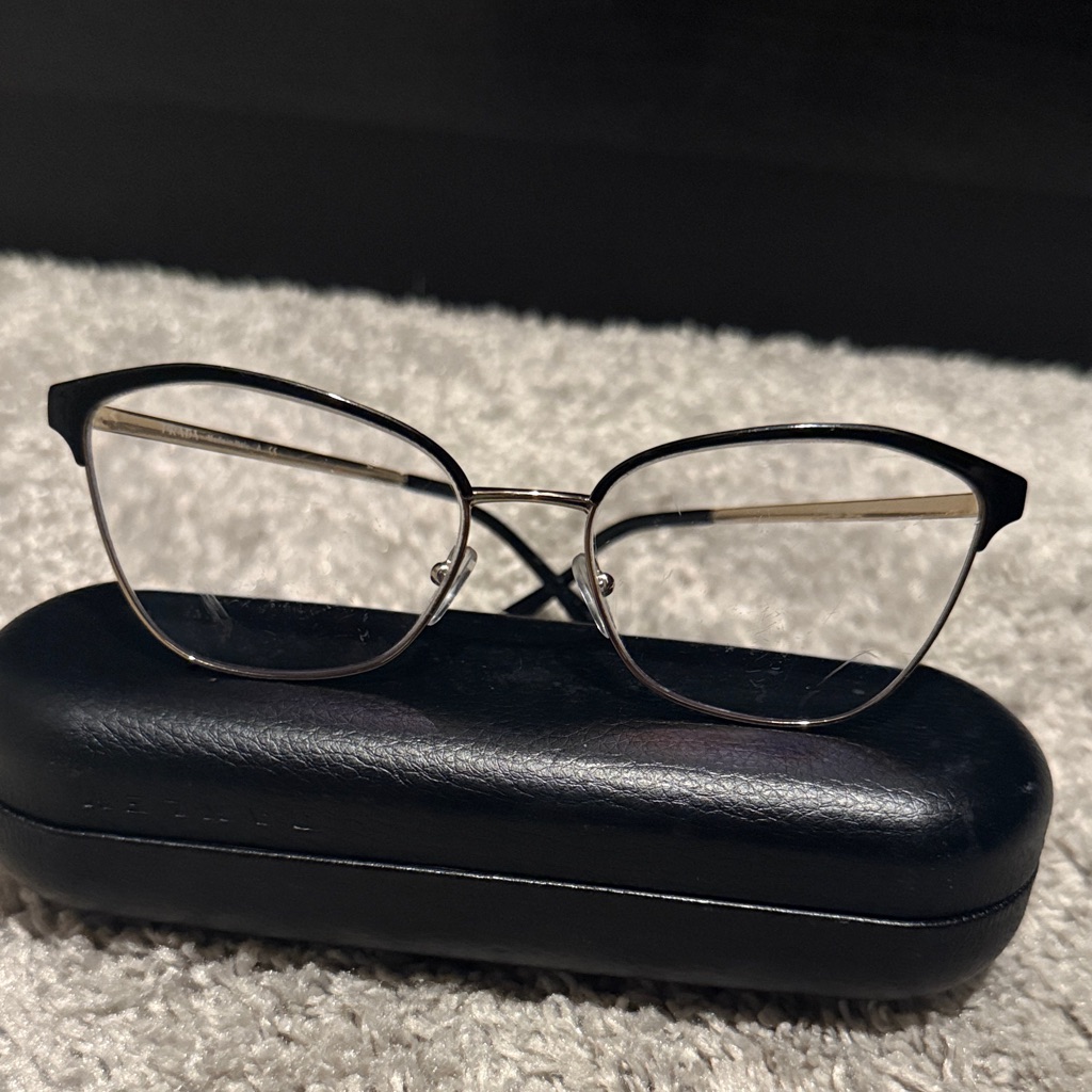 Prada Model Vpr62x Elegant Black And Gold Women's Glasses